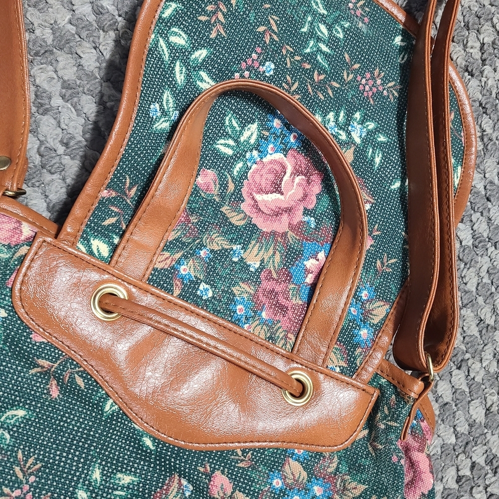vintage 1994‎ Avon Garden Tapestry shoulder bag green floral pattern VTG - Picture 9 of 16